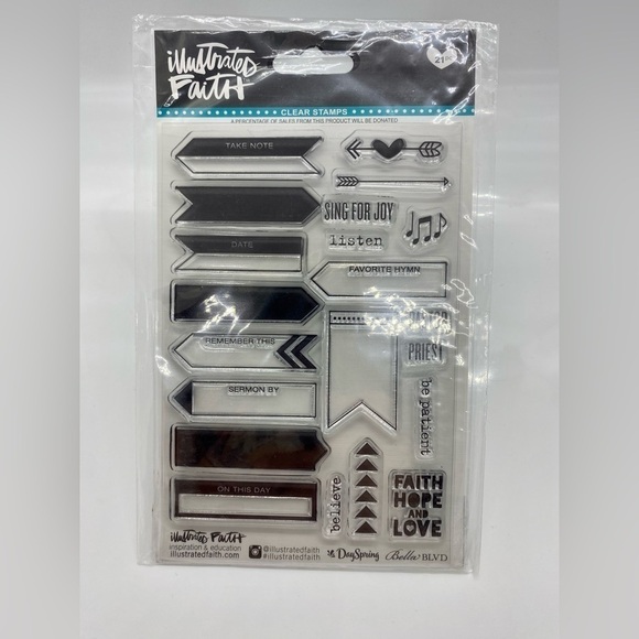 Clear Stamps Planner Bible Church Boarders Frames Texture Faith Hope Love God - Picture 2 of 5